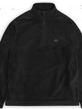 Rains Black Half-Zip Fleece Pullover